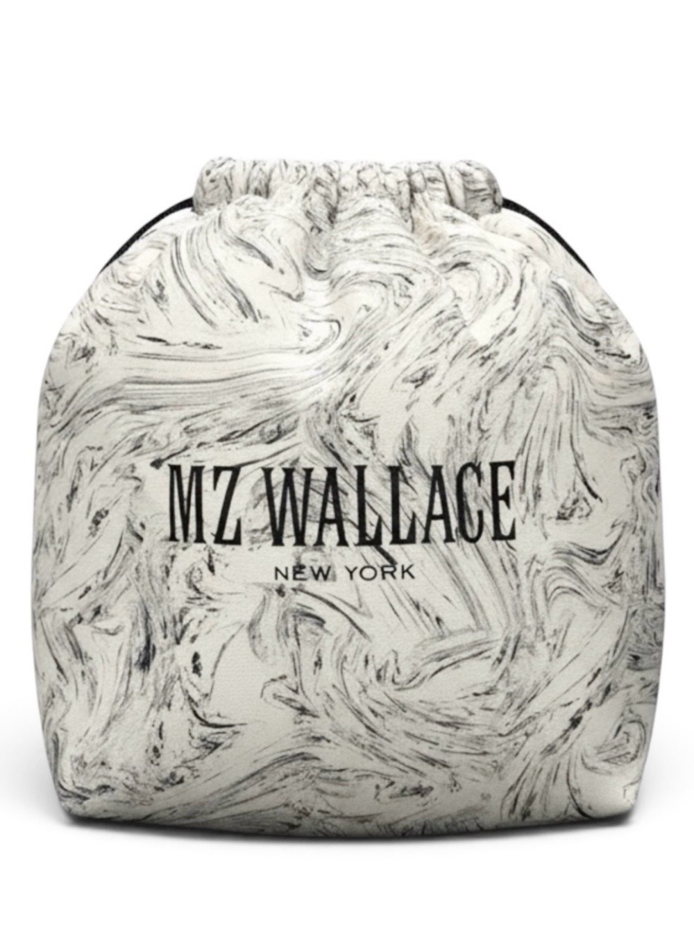 MZ Wallace Large Branded Dust Bag in Black White Purple Marbled Print